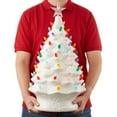 24" Hand Painted Ceramic Christmas Tree, White PreLit Tree with 148