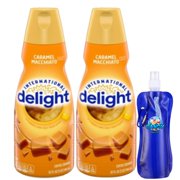 International-Delight Liquid Coffee Creamer Two 32 fl oz. of Creamy Smooth Delightful with Collapsible Bottle (Caramel Macchiato) - Bottle