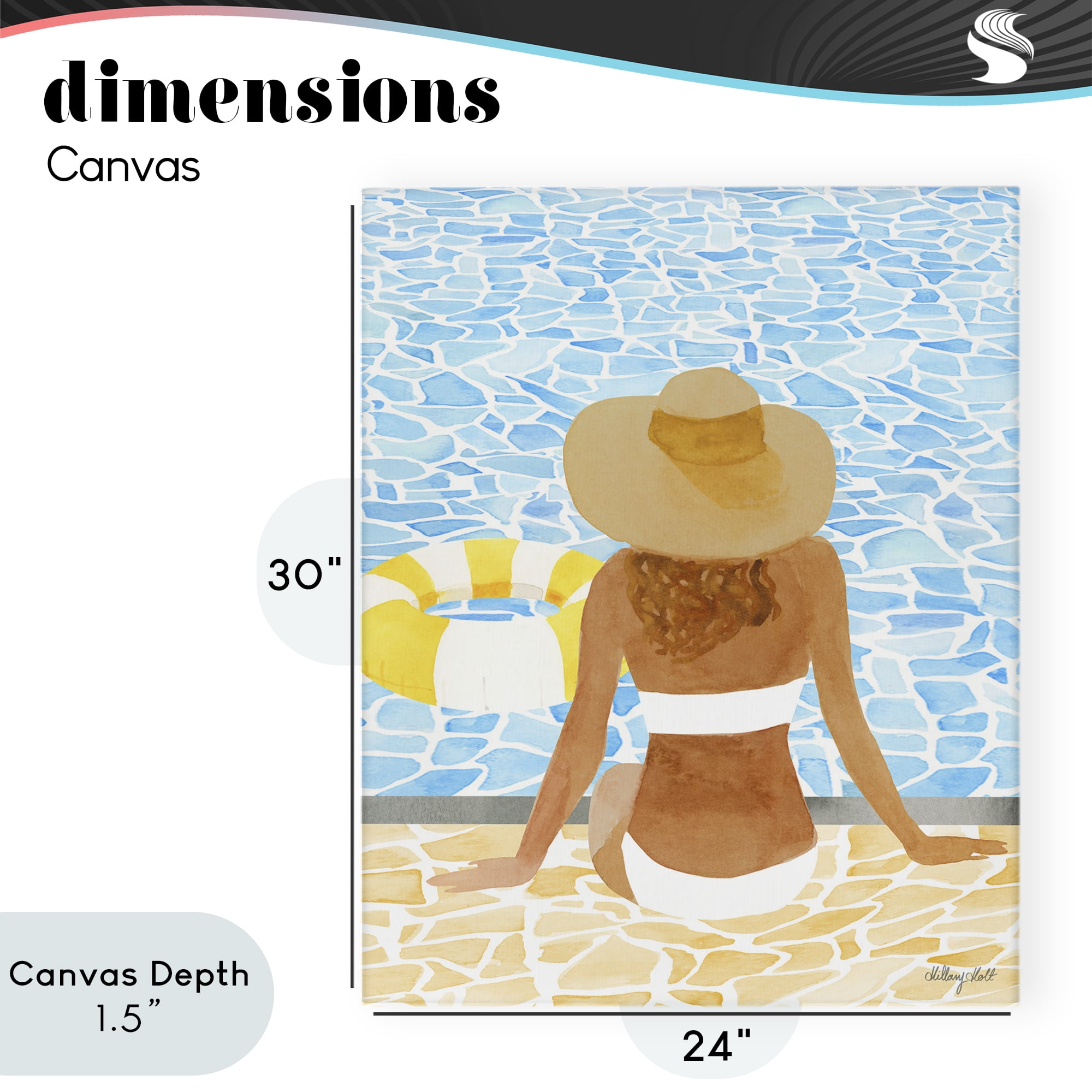Stupell Industries Summer Poolside Chill Canvas Wall Art, design by Hillary Holt