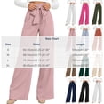 thumbnail image 4 of Tqcoqu Women's High Waisted Wide Leg Lounge Pants, Lightweight Loose Work Elastic Casual Outfits Trousers with Pockets, 4 of 7
