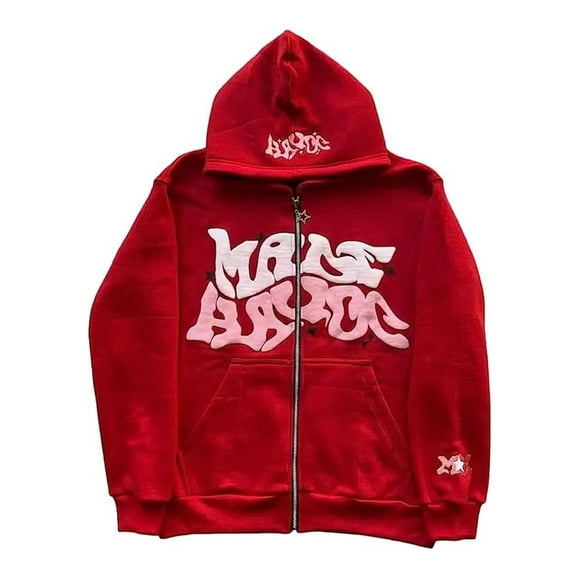 Crewneck Sweatshirts Women Women's Men's Jacket Zip up Hoodies Goth Letter Graphics Oversized Sweatshirt Vintage Hooded Jacket Sweat Jacket with Hood 90S E Girl Top - Hontri