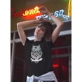 thumbnail image 2 of Owl Art In White T-Shirt Women -SPIdeals Designs, Female 4X-Large, 2 of 4