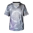 thumbnail image 4 of Domuza Mens Spooky Halloween Printed Scrub T-Shirt Pumpkins Print Casual Short Sleeve V Neck Tshirts Trendy Comfy Funny Medical Top with 3 Pocket White 3XL, 4 of 6