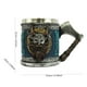 thumbnail image 3 of Taza de cerveza de acero inoxidable con diseño de calavera pirata misteriosa con relieve tridimensional vintage de Halloween, 3 of 5
