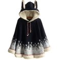 thumbnail image 1 of Aza Boutique Women's Cute Cotton Blend Rabbit Ears Hooded Cape, 4_Navy_Fleece, OS, 1 of 8