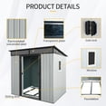 thumbnail image 2 of 6x5 FT Galvanized Steel Storage Shed - Features Window, Sloped Roof & Transparent Plate for Weatherproof Tool Organization, 2 of 8