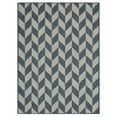 thumbnail image 3 of Nicole Miller New York Patio Country Calla Contemporary Herringbone Indoor/Outdoor Area Rug, Blue/Cream, 6'6"x9'2", 3 of 5