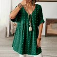 thumbnail image 2 of Women's V Neck Short Sleeve Ruffle Loose Summer Flowy Mini Dress, 2 of 7