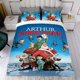 thumbnail image 4 of Arthur Christmas Conjunto de sábanas temático, trío de piezas, cómodo y amigable con la piel, diseño único, regalo de decoración para el hogar para familiares, amigos y fans, 90 cm * 190 cm, 4 of 6