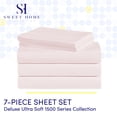 thumbnail image 2 of Sweet Home Collection 1500 Series 7 Piece Ultra Soft Microfiber Sheet Set, Split King, Pale Pink, 2 of 5