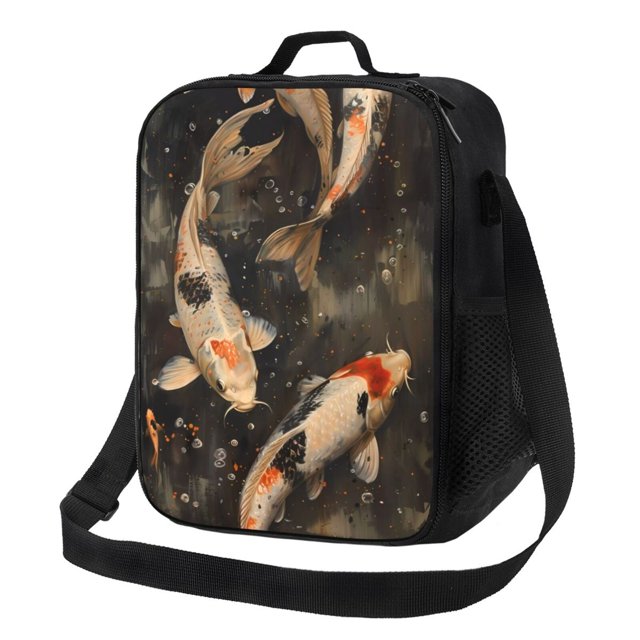 Fotbe Koi Fish Tranquility Lonchera Bolsa de Almuerzo para Hombres y Mujeres, Lonchera de Gran Capacidad, Bolsa de Almuerzo Reutilizable, Bolsa Térmica Aislante