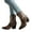 Brown, variant on Women's Mid Calf Cowboy Boots Casual Pointed Toe Embroidered Retro Wide Calf Cowgirl Booties Chunky Heel Slip On Riding Boots Brown Size 6.5
