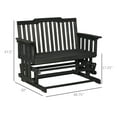 thumbnail image 3 of 2-Person Patio Glider Bench - Outdoor Wood Rocking Chair Loveseat for Garden, Porch - Black, 3 of 9