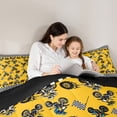thumbnail image 4 of Feelyou Motorcycle Sport Boys Bedding Comforter Set 7-Piece, Yellow Dirt Bike Lover King Bedding Sets, Extreme Sports Reversible Bed Sheets, Breathable Home Decor, 4 of 7
