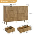 thumbnail image 7 of YouTrend Fluted 9 Drawers Dresser, 55.1" Wide Modern Chest of Drawers with Wood Foot, Dresser TV Stand Up to 65 Inch TV, Wood Drawer Organizer for Bedroom, Living Room, Hallway, 7 of 7