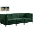 thumbnail image 3 of Meridian Furniture Alina Green Velvet Modular Sectional, 3 of 17