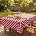 thumbnail image 5 of Sm:)e Plastic Table Cloth Disposable 12 Pack, 54 x 108 Inch, Red White Checked, for Party Picnic Wedding, 5 of 7