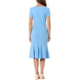 thumbnail image 3 of INSPIRE CHIC Vestido de Sheath para Mujeres, Vestido de Cóctel de Fiesta, Decoración de Botones Vintage de los Años 50, Vestido Midi de Sirena con Volantes, Talla S, Azul Claro, 3 of 6