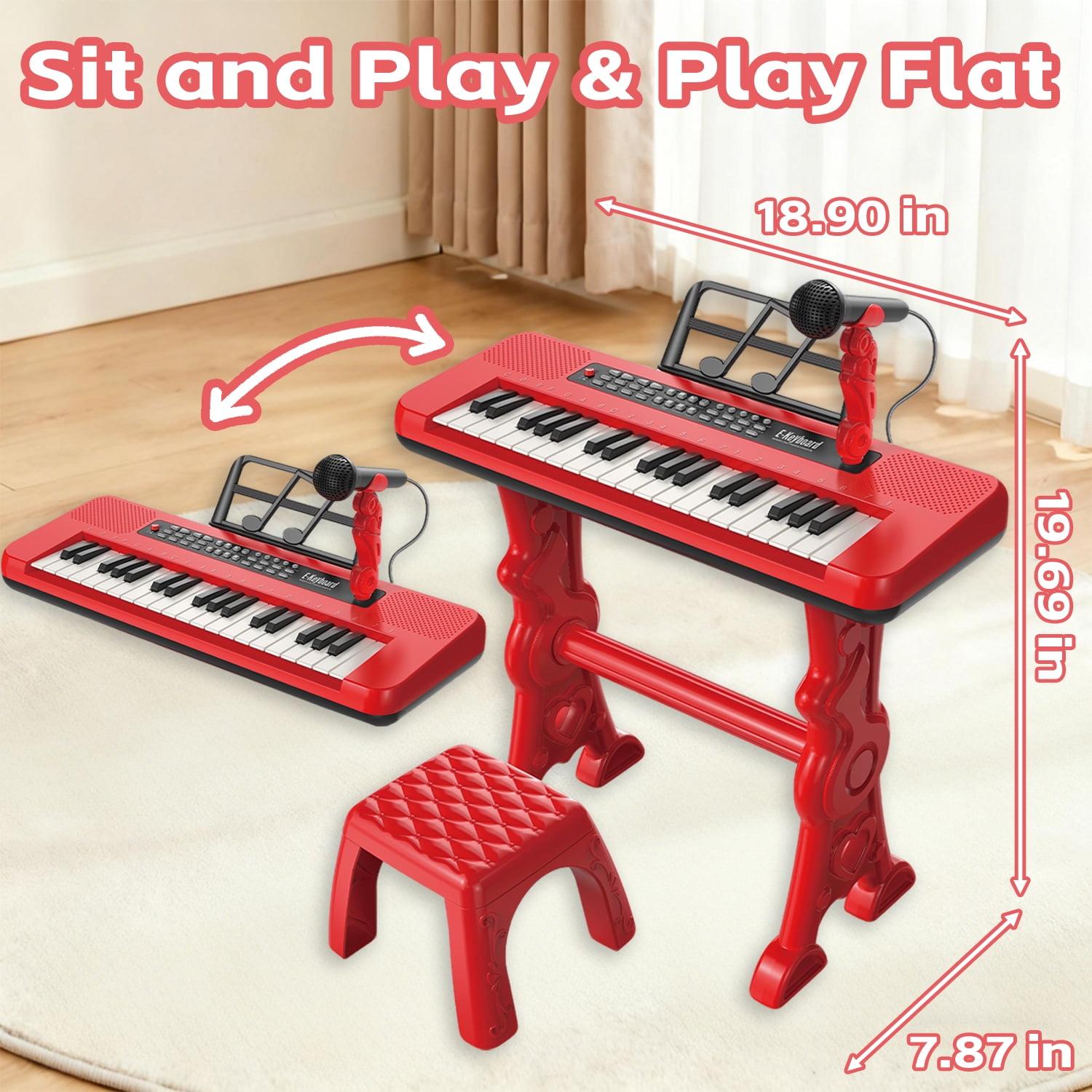 LINXUXIE Keyboard Piano Toys for Kids, 37 Keys Musical Instruments for Baby with Microphone, Toddlers Birthday Gifts for 3 4 5 6 7 8 Year Old