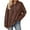 Brown, variant on Women Tops Women's Solid Sweatshirt Women's Hooded Sweatshirt Long Sleeve Ribbed Pullover Casual Loungewear Soft Cozy Comfortable Warm Winter Fall Spring Outerwear