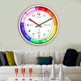 thumbnail image 4 of Reloj de pared de moderno silencioso para dormitorio salón de clases tiempo de aprendizaje, reloj fácil de leer y decoración de Marco rosa C Macarena reloj de pared, 4 of 7