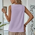 thumbnail image 5 of WREESH Women's Cotton Linen V-Neck Tank Top Sleeveless Casual Summer Beach Vacation Blouse Solid Eyelet Tee, 5 of 9