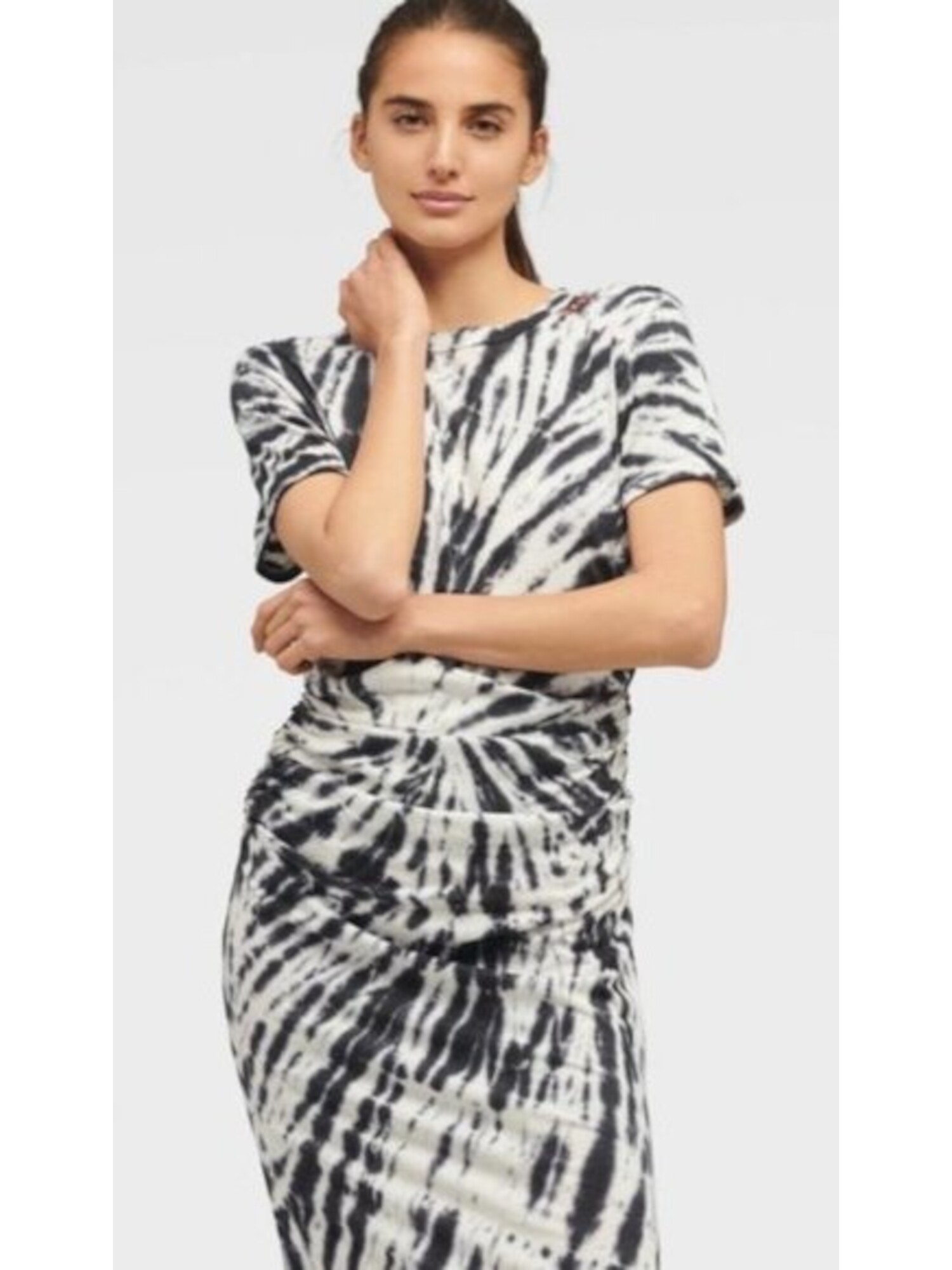 DKNY Womens Chiffon Animal Print Casual 