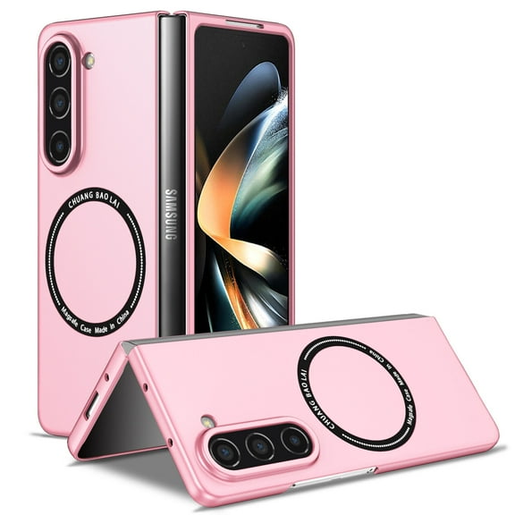 Slim Protective Cover with MagSafe Magnetic Ring for Samsung Galaxy Z Fold 5 - Pink