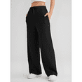 thumbnail image 2 of Pantalones Deportivos Holgados de Cintura Alta para Mujer, Color Negro, Talla XL, 2 of 4