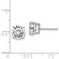 thumbnail image 3 of 925 Sterling Silver Rhodium-plated Round CZ 8mm Post Earrings; for Adults and Teens; for Women and Men, 3 of 3