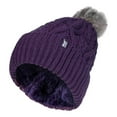thumbnail image 1 of Porte-Chaleur - Bonnet à Pompons Côtelé pour Femmes avec Doublure en Polaire, 1 of 2