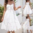 thumbnail image 2 of Falda de playa recortada con cuello en V y vestido elegante con tirantes sólidos a la moda para mujer Fridja  hj5939, 2 of 9