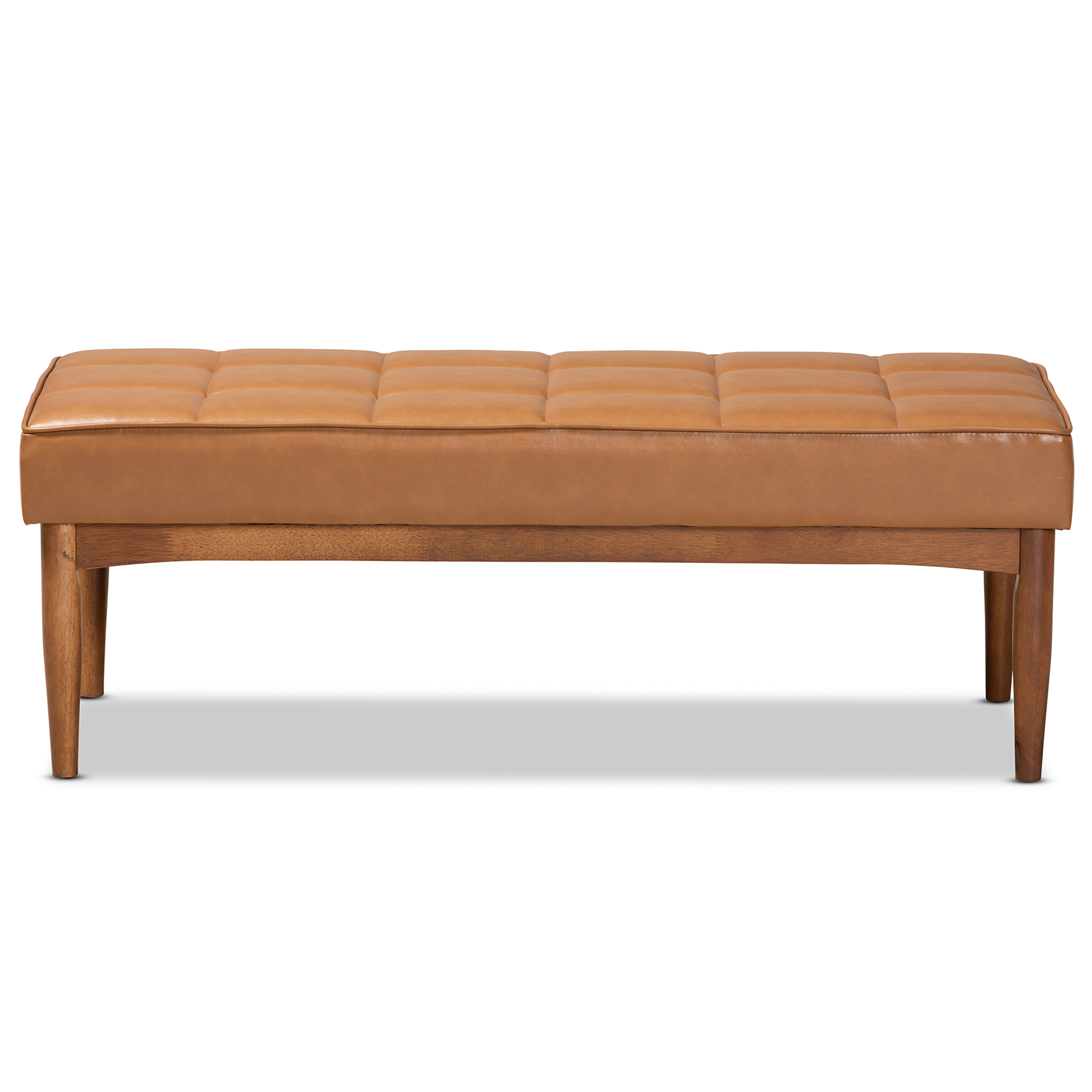 Baxton Studio Sanford Tufted & Upholstered Bench, Tan