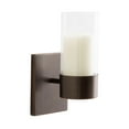thumbnail image 5 of Kate and Laurel Zabler Modern Metal Wall Sconce, 5 x 6 x 10, Bronze, Round Candle Holder with Removable Glass Cylinder for Flameless Candle Display in Bedroom or Bathroom, 5 of 10