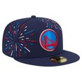 thumbnail image 3 of Men's-New Era  Navy Golden State Warriors Americana Fireworks 59FIFTY Fitted Hat, 3 of 5