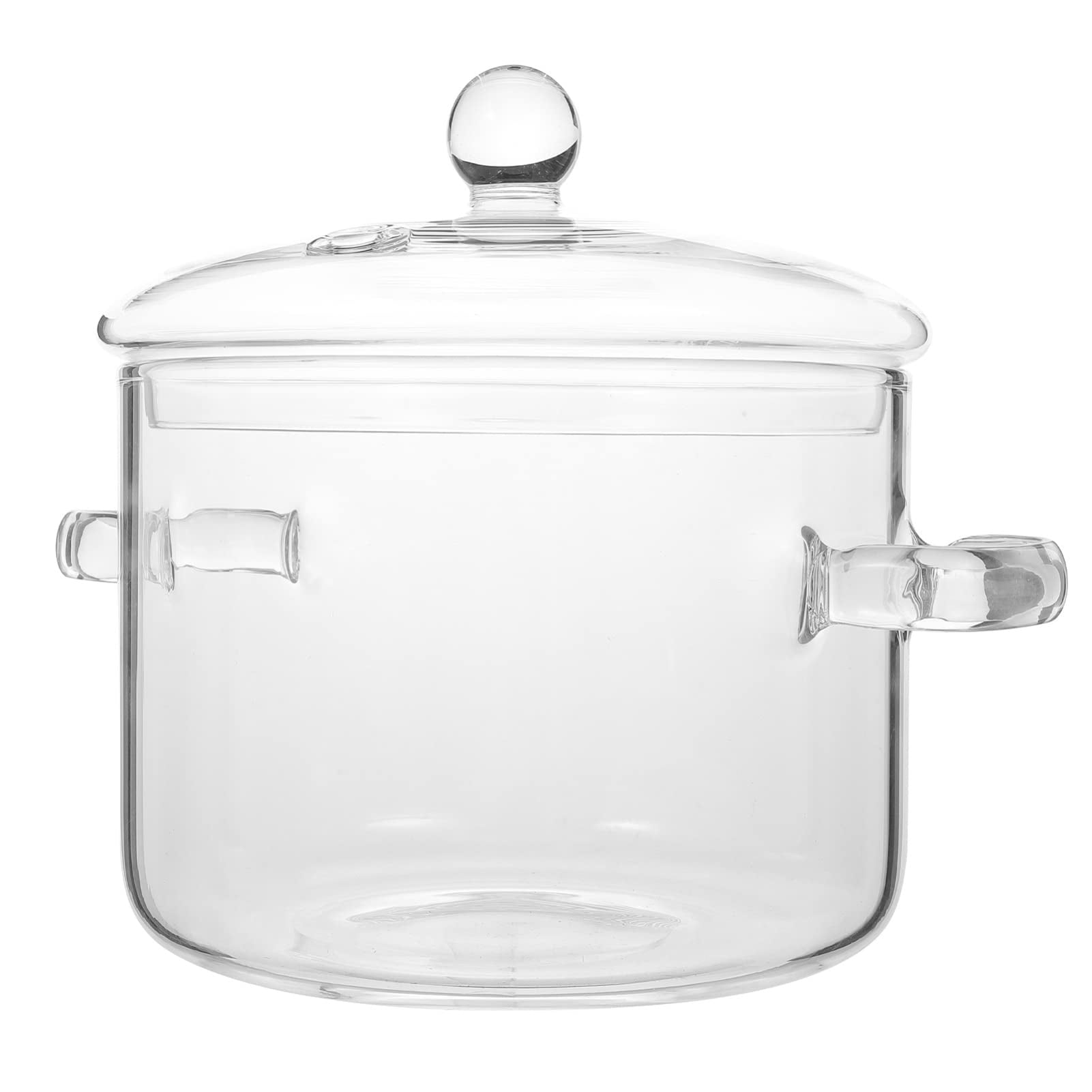 Rosarivae Glass Saucepan with Cover, 64 oz Stovetop Cooking Pot with Lid and Handle Simmer Pot