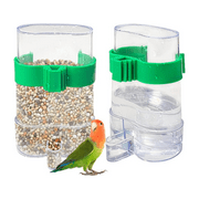 2 pcs Automatic Feeding Bird Feeder for Cage, Parakeet Water Dispenser Parrot Feeder Parakeet Waterer Cockatiel Cage Accessories,  for Budgies Finch Canaries Lovebirds