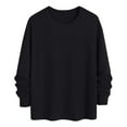 thumbnail image 4 of Timoontee Men's Shirts Baggy Long Sleeve Crewneck Pullover Daily Casual Shirts Base Layer Shirts Lightweight Spring Summer Tops Black L, 4 of 6