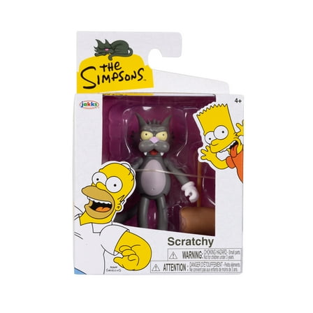 The Simpsons 2.5 inch Tall Scaled Collectible Scratchy with Mallet Action Figure for Child Ages 4 
