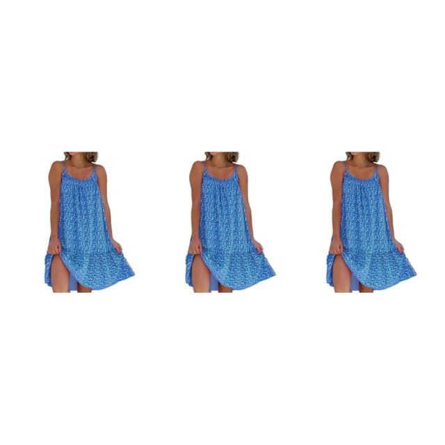 Vestido Bohemio Qarigey Largo Multifunción Hombros Descubiertos Azul M
