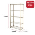 thumbnail image 3 of Open Box Rubbermaid 5-Tier Heavy Duty Gold Wire Shelving Unit, 1250lb Capacity, 3 of 11