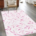 thumbnail image 3 of Pink Leaf Area Rug 3x5 FT, Non Slip Entryway Bedside Carpet, Modern Botanical Foliage Plant Country Flower Washable Soft Floor Carpet Indoor Mat Non-Shedding Throw Rugs for Dorm Kitchen Home Office, 3 of 8