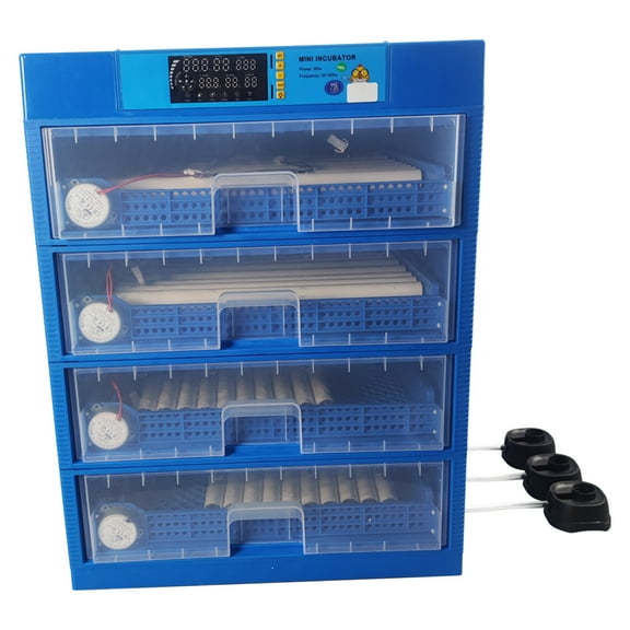 256 Eggs Automatic Egg Incubator Digital Poultry Hatcher Machine with Drawer 110V Auto Watering Temperature Humidity Display