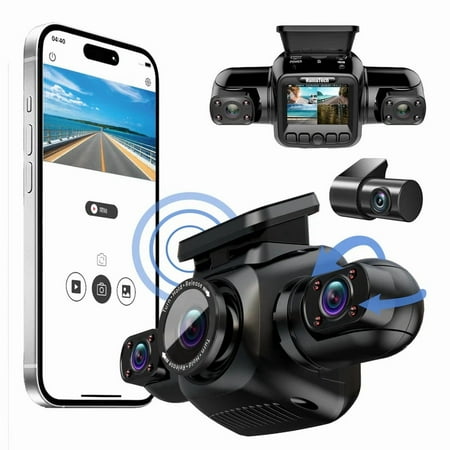 HainaTech 360° View Dash Cam 4 Channel Front and Rear Dash Car Camera with CPL GPS WiFi Night Vision Dashcam Auto 128G