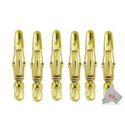 Pack of 3 BabylissPro Barberology 2 PC Sectioning Clips - Gold