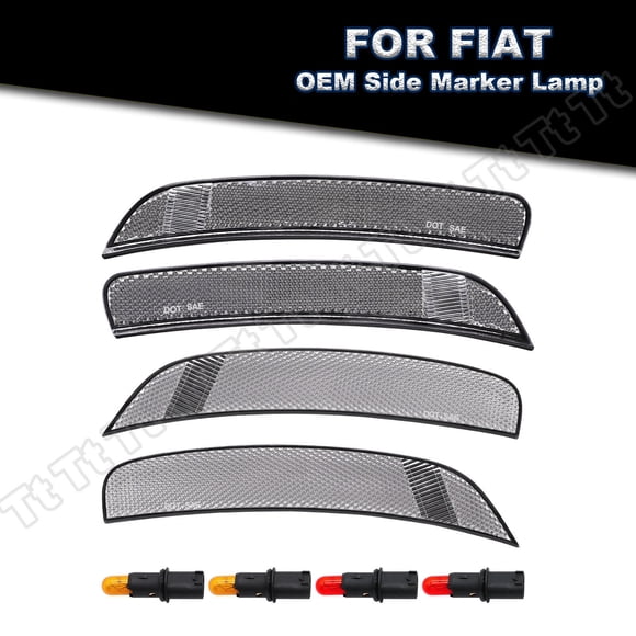 4-piece set of front and rear side marker lights OE light strip bulb suitable for 2012-2017 for Fiat 500 Abarth-