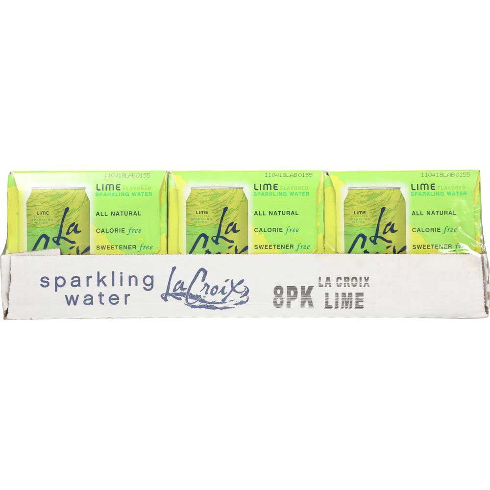 LaCroix Natural Lime Sparkling Water, 12 Fluid Ounce - 8 Count per pack -- 3 packs per Case.