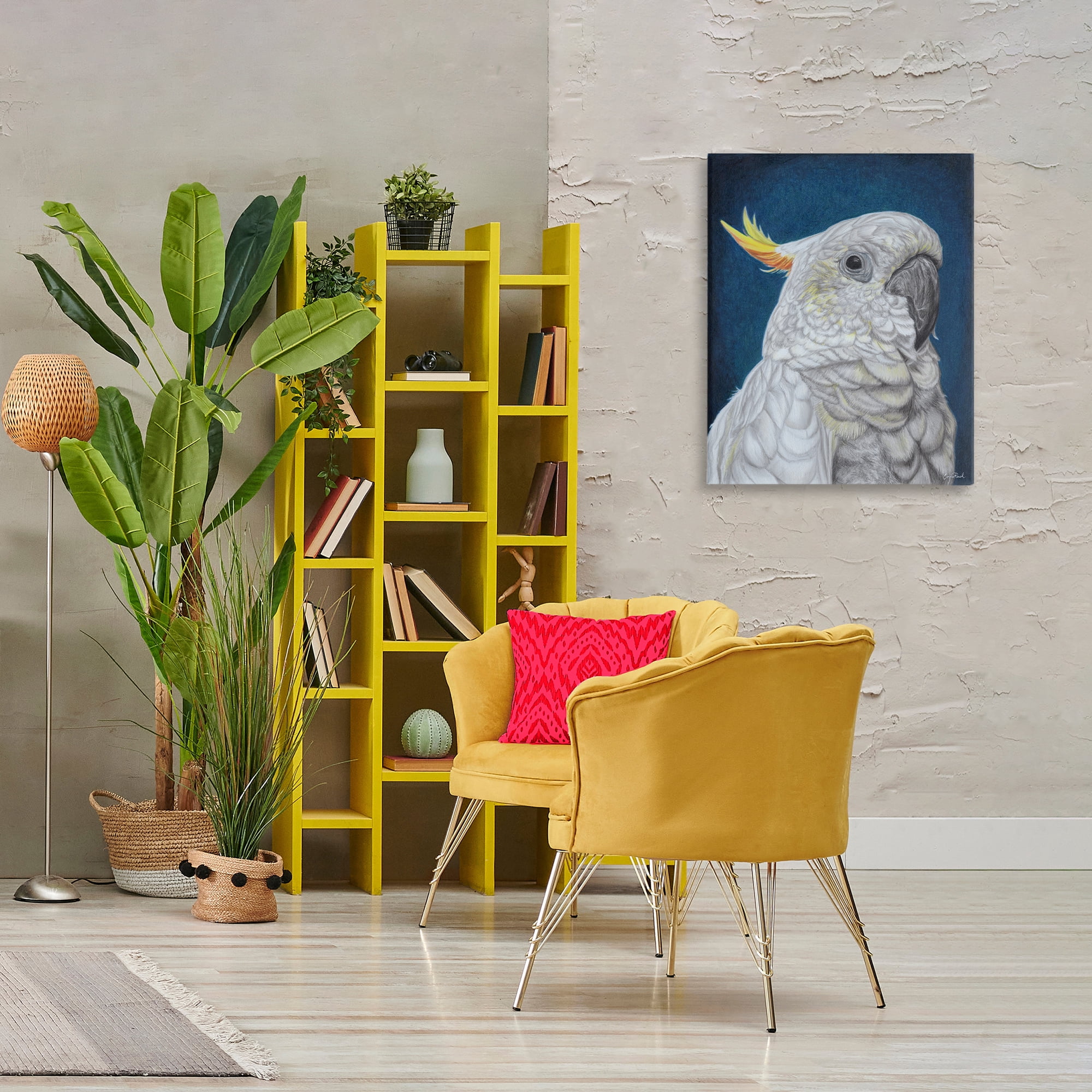 Stupell Industries Traditional Cockatoo Visage Animals & Insects Painting Gallery Wrapped Canvas Art Print Wall Art, 24 x 30