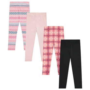 GIRLS 4 PK FLEECE LINED LEGGINGS