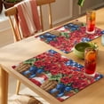 thumbnail image 4 of Independence Day Placemats Set of 2, Vintage USA Flag Red Flower Non-Slip Place Mats Washable Table Mats for Kitchen Dining Table Decorations Indoor/Outdoor, 4 of 9